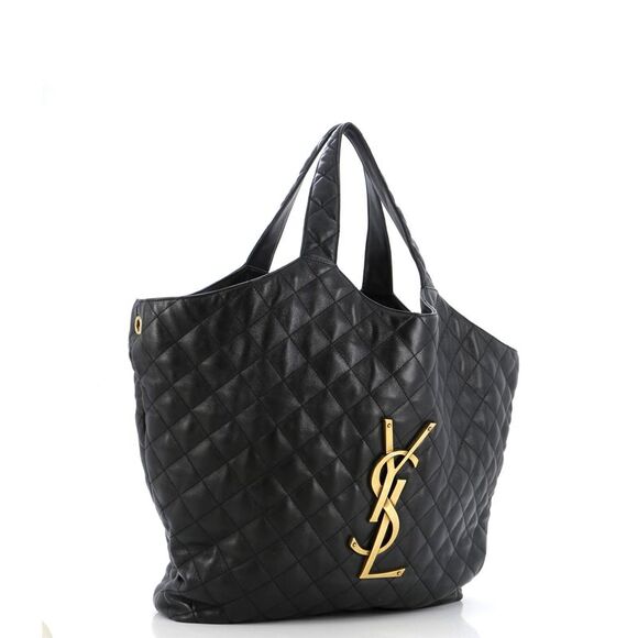 Saint Laurent Icare Shopping Tote Quilted Leather Maxi Black - Picture 3 of 9
